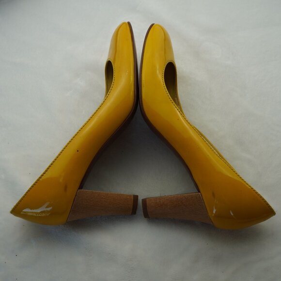 J.Crew Yellow Patent Leather Heels  Size 7  Made‎ in Italy - Picture 10 of 13